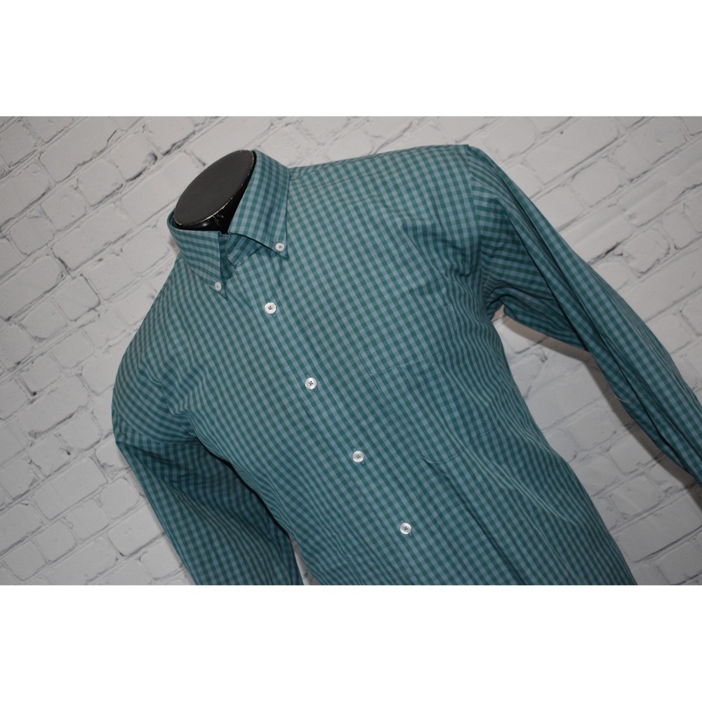 Onward Reserve Button Down Shirt Mens Large Blue Gingham Classic Fit Cotton **